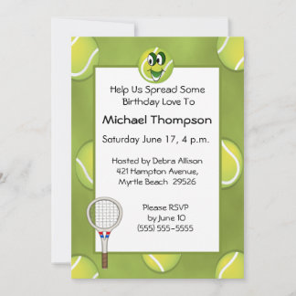 Tennis Birthday Einladungen
