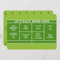 Tennis Birthday Party Einladung