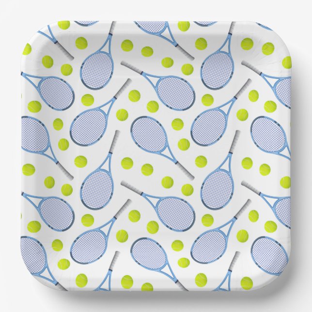 Tennis Birthday Party Pappteller (Vorderseite)