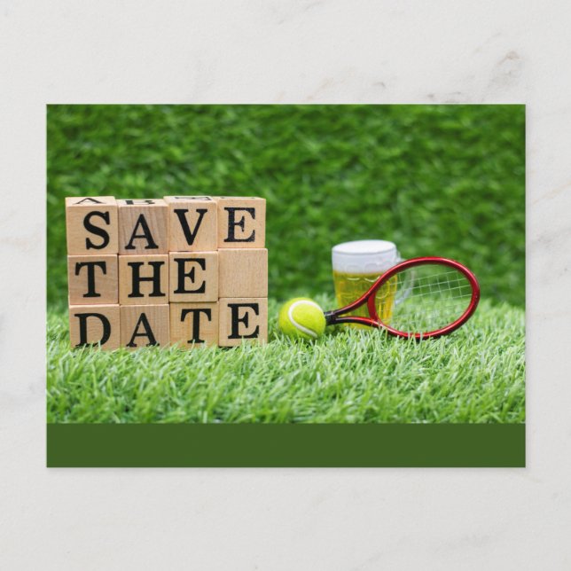 Tennis Birthday Party Save the Date Einladung Postkarte (Vorderseite)