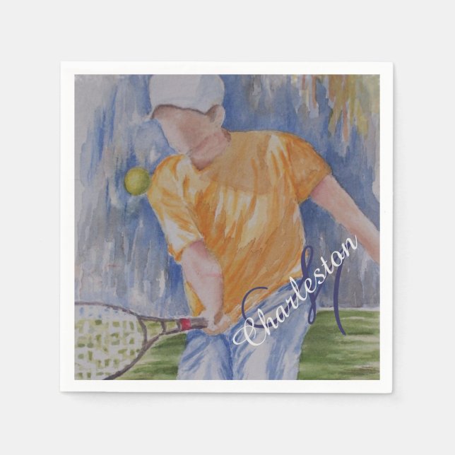 Tennis Birthday Party Serviette (Vorderseite)