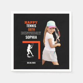 Tennis Birthday, Tennis Girl Player Serviette