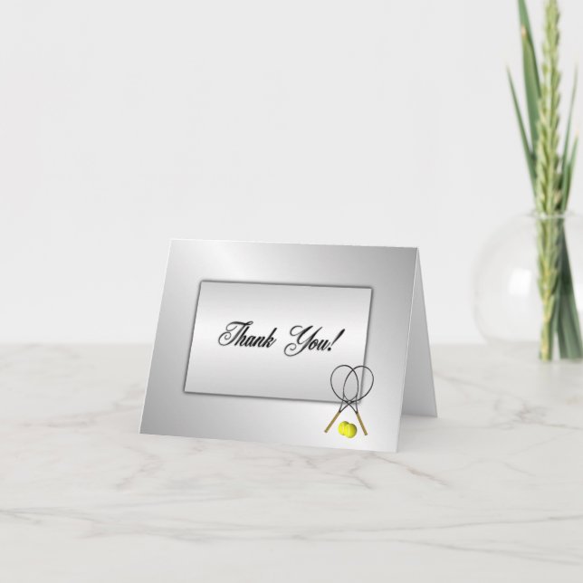 Tennis Blank Inside Vielen Dank Dankeskarte (Vorderseite)