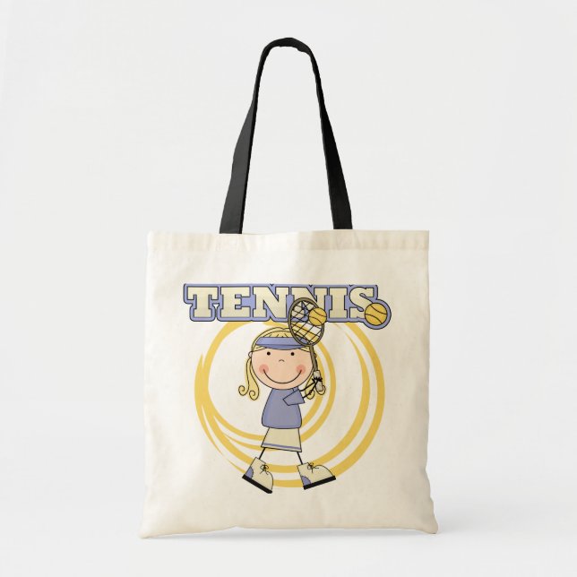 TENNIS - blonde Mädchen-T-Shirts und Geschenke Tragetasche (Vorne)