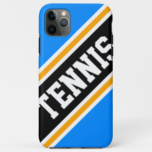 TENNIS Bold Blue Yellow Schwarz-weiß Racing Stripe Case-Mate iPhone Hülle