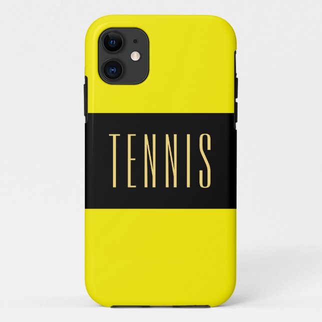 TENNIS Bold Modern Black Bright Yellow Stripes Case-Mate iPhone Hülle (Rückseite)