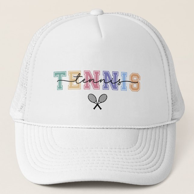 Tennis Bold Sporty Design mit Rackets Truckerkappe (Vorderseite)
