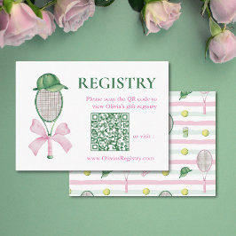 Tennis-Braut- Shower-Geschenkeliste QR-Code Begleitkarte