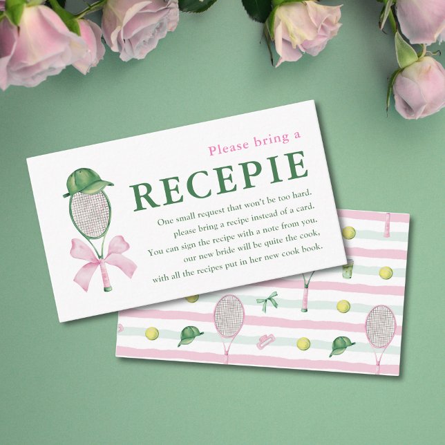 Tennis Bridal Shower Recipe Enclosure Card Insert (Von Creator hochgeladen)