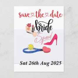 Tennis Bride Squad Party Bachelorette Postkarte