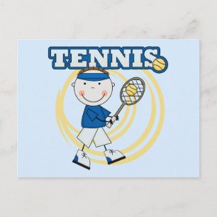 TENNIS - Brünette Junge Hemden und Geschenke Postkarte