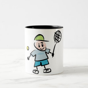 Tennis Cartoon Zweifarbige Tasse