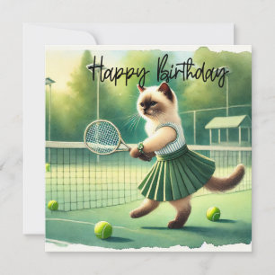 Tennis Cat Mom mit viel Glück zum Geburtstag
