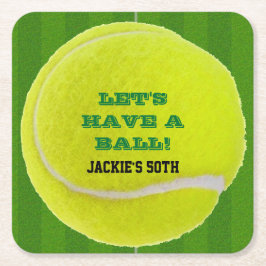 Tennis Celebration Haben Sie einen Ball Rechteckiger Pappuntersetzer