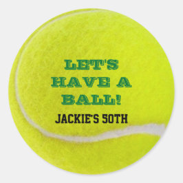 Tennis Celebration Haben Sie einen Ball Runder Aufkleber