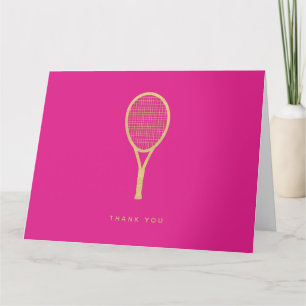 Tennis Chic Pink Gold Custom geklappt Vielen Dank Dankeskarte