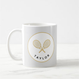 Tennis Chic Player Geschenk Schwarz und Gold Custo Kaffeetasse