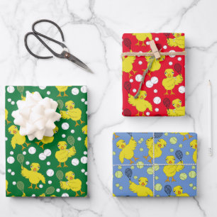 Tennis Chick Muster Wrapping Paper Geschenkpapier Set