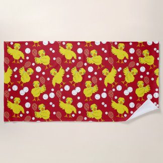 Tennis Chick Pattern Beach Handtuch