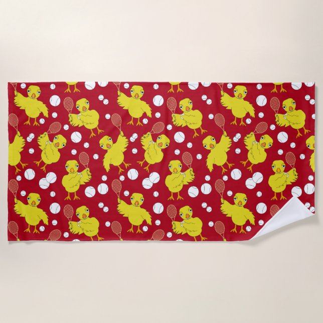 Tennis Chick Pattern Beach Handtuch (Vorderseite)