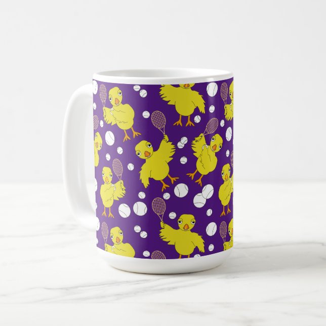 Tennis Chick Pattern Tasse (Vorderseite Links)
