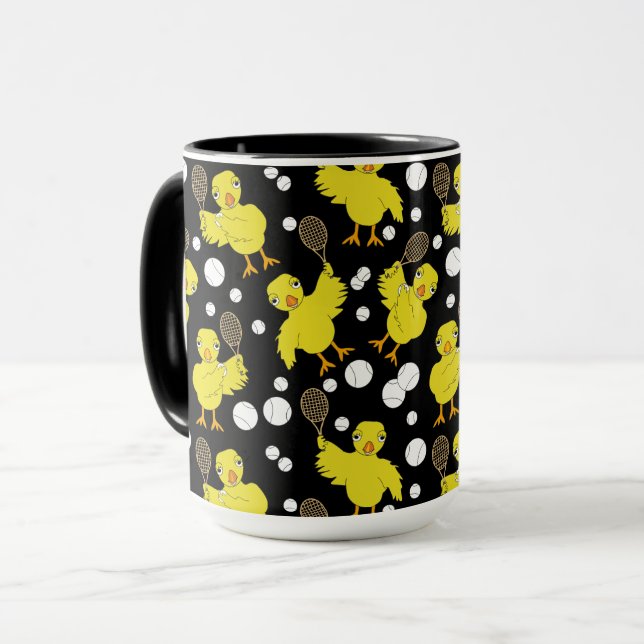 Tennis Chick Pattern Tasse (Vorderseite Links)