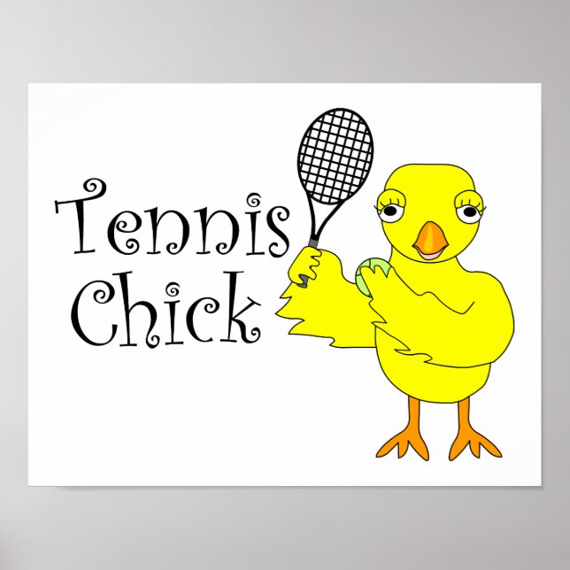 Tennis Chick Text Poster (Vorne)