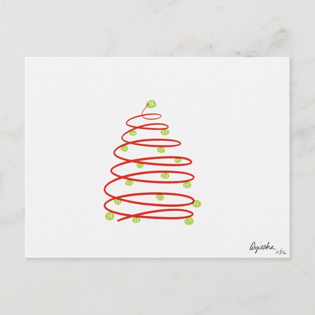 Tennis Chrismas Postkarte (Vorderseite)