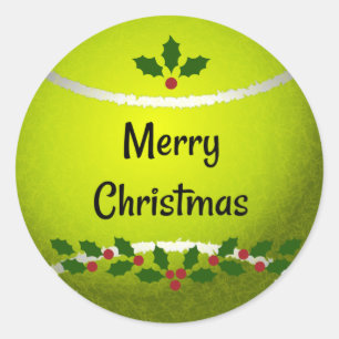 Tennis Christmas Design Runder Aufkleber