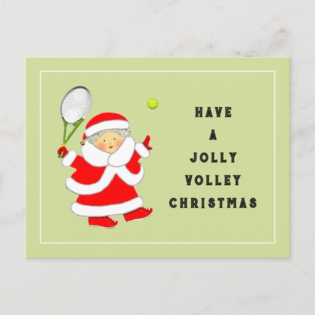 Tennis Christmas Feiertagspostkarte (Vorderseite)