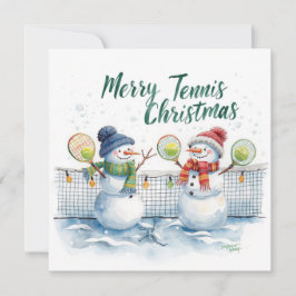 Tennis Christmas  Festive Snowman  Feiertagskarte