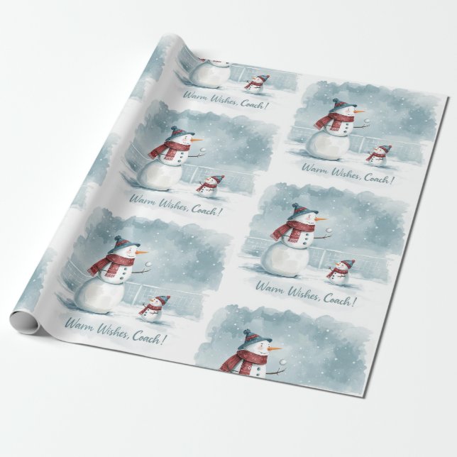 Tennis Christmas  Festive Snowman  Geschenkpapier (Ungerollt)