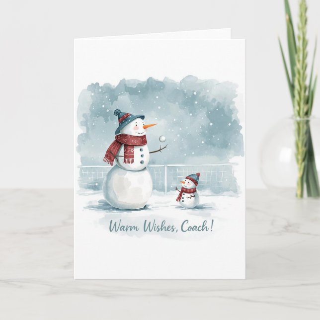 Tennis Christmas  Festive Snowman  Karte (Vorderseite)