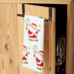 Tennis Christmas Handtuch<br><div class="desc">Tennis-Ferien-Handtuch mit dem Santa Claus Tennis spielen.</div>