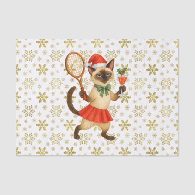 Tennis Christmas Mug Cat Lovers  Seidenpapier (Vorderseite)