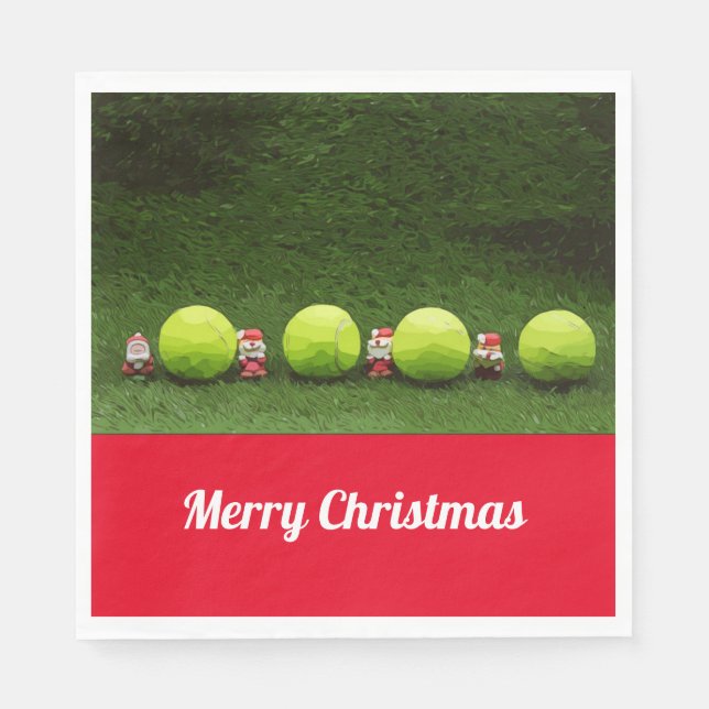 Tennis Christmas Serviette (Vorderseite)