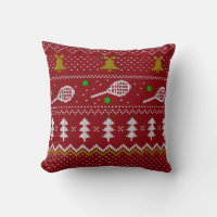 Tennis Christmas Sweater Gezwirntes Muster Red Xma