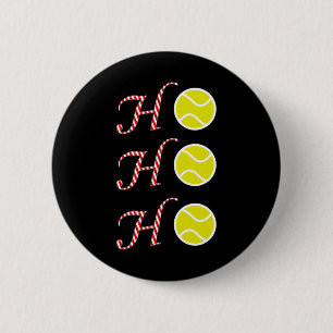 Tennis Christmas T Shirt - sport Ho Ho Ho Holiday Button