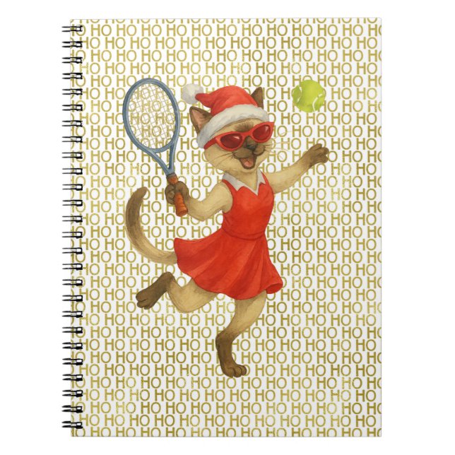 Tennis Christmas themed for Cat Lovers  Notizblock (Vorderseite)