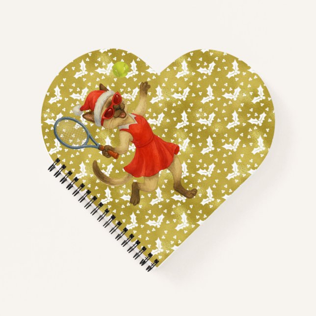 Tennis Christmas themed for Cat Lovers  Notizbuch (Vorderseite)