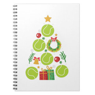 Tennis Christmas Tree   Christmas Sports Gift Notizblock