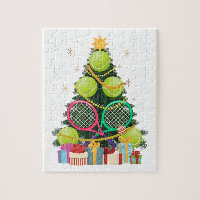 Tennis Christmas Tree Tennis Player Tennis Coach Puzzle (Vertikal)