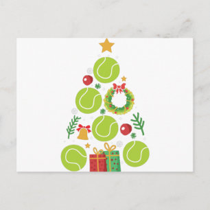 Tennis Christmas Tree   Weihnachtssportgeschenk Postkarte