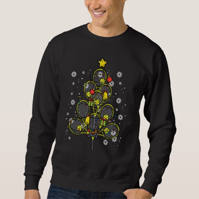Tennis Christmas Tree Xmas Player Boys Girls Men W Sweatshirt (Vorderseite)