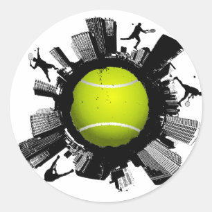 Tennis City Runder Aufkleber