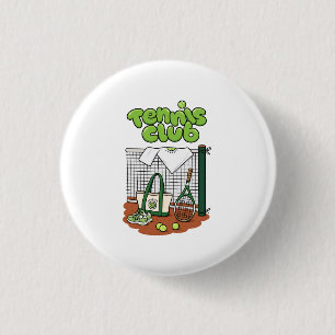 Tennis Club Classic Sports Grafik – Grünes Tennis Button
