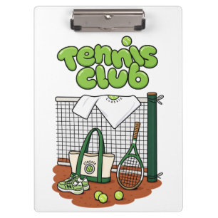 Tennis Club Classic Sports Grafik – Grünes Tennis Klemmbrett