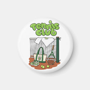 Tennis Club Classic Sports Grafik – Grünes Tennis Magnet