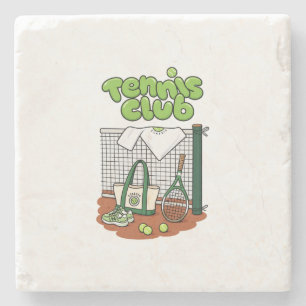 Tennis Club Classic Sports Grafik – Grünes Tennis Steinuntersetzer
