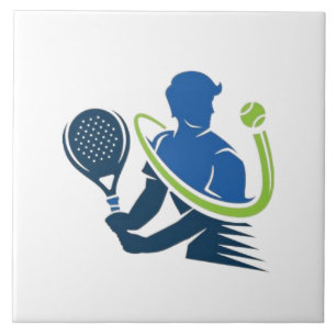 Tennis-Club-Logo - Dynamische Aktion, Sportstil Fliese